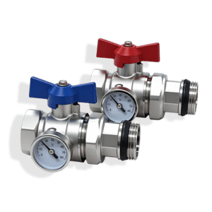 1" Manifold Isolation Ball Valves With Temp. Gauge (Pair)