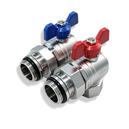 Komfort 1" Angled Manifold Isolation Ball Valves (Pair) - Image 2