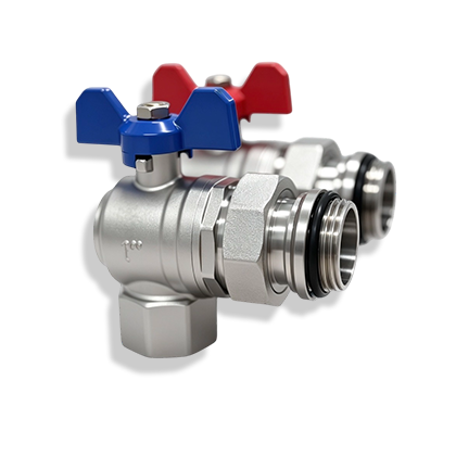 Komfort 1" Angled Manifold Isolation Ball Valves (Pair) - Image 3