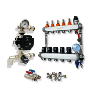 Underfloor Heating Manifold and Pump - 5 Port UFH Manifold Grundfos Pump Control Pack