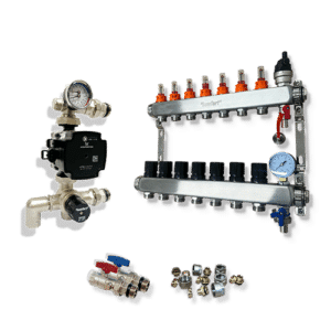Underfloor Heating Manifold and Pump - 7 Port UFH Manifold Grundfos Pump Control Pack