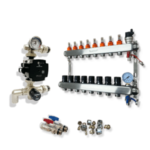 Underfloor Heating Manifold and Pump - 8 Port UFH Manifold Grundfos Pump Control Pack