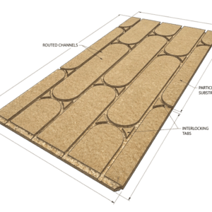 Underfloor Heating Chipboard T&G 1200 x 600 x 22mm (150mm Cntrs) for 12mm Pipe